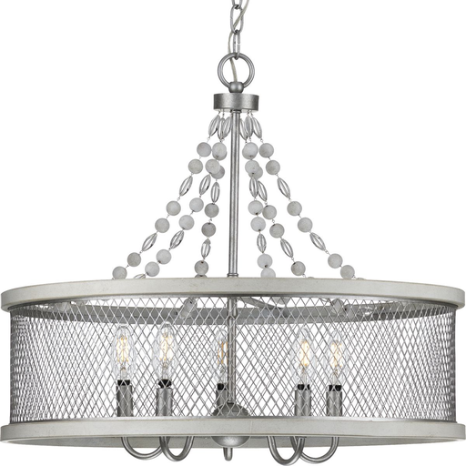 Product image for Progress P400205-141 Austelle Collection Five-Light Galvanized Finish Farmhouse Chandelier Light