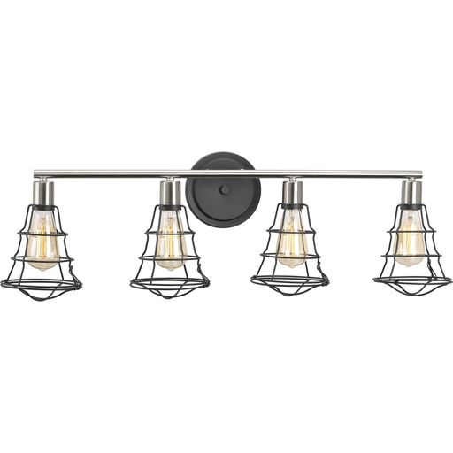 Product image for Progress P300031-143 Gauge Collection Four-Light Graphite Farmhouse Bath Vanity Light