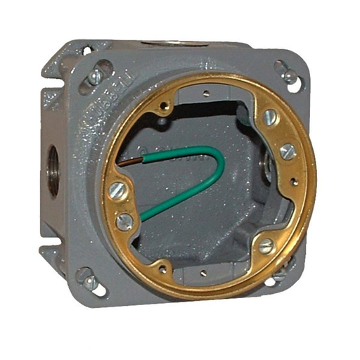 Product image for Raco 6263 4" Round Concrete Floor Box with 3/4" Threaded Hubs and Adjustable Height Feature