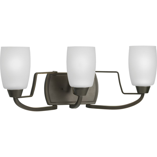 Product image for Progress P2796-20 Wisten Collection Three-Light Antique Bronze Etched Glass Modern Bath Vanity Light