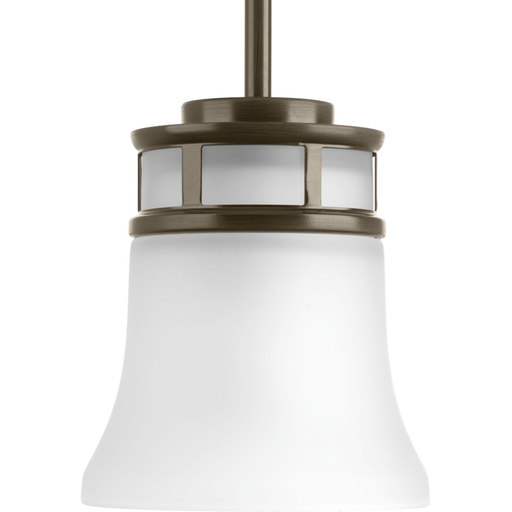 Product image for Progress P5066-20 Cascadia Collection One-Light Antique Bronze Etched Glass Coastal Mini-Pendant Light