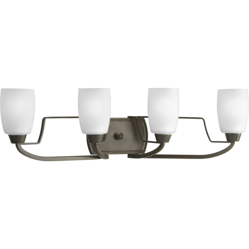 Product image for Progress P2797-20 Wisten Collection Four-Light Antique Bronze Etched Glass Modern Bath Vanity Light