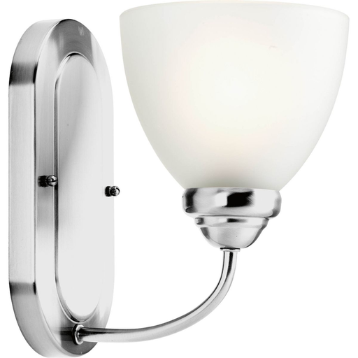 Product image for Progress P2913-15 Heart Collection One-Light Polished Chrome Etched Glass Farmhouse Bath Vanity Light