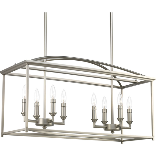Product image for Progress P400033-126 Piedmont Collection Eight-Light Burnished Silver Farmhouse Chandelier Light