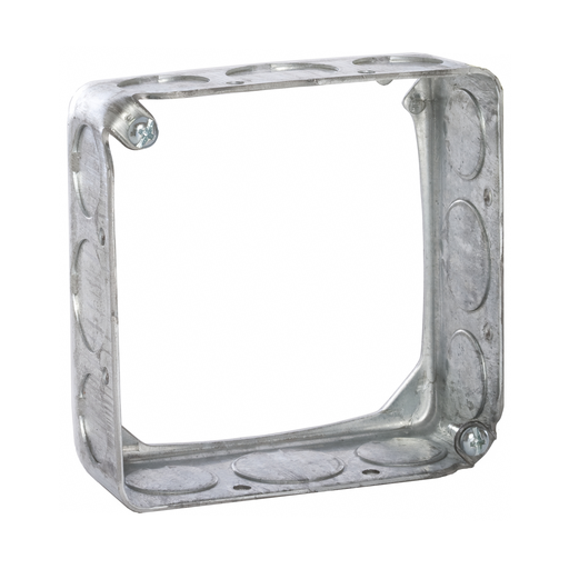 Mayer-DDS-4 in. Square Extension Ring, Drawn, 1-1/2 in. Deep, Eight 1/2 in. and Four 3/4 in. KO's-1