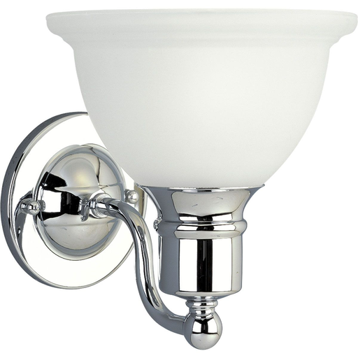 Product image for Progress P3161-15 Madison Collection One-Light Polished Chrome Etched Glass Traditional Bath Vanity Light