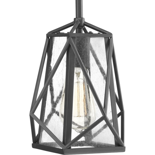 Product image for Progress P5073-143 Marque Collection One-Light Graphite Clear Seeded Glass Global Pendant Light