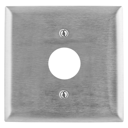 Mayer-DDS-Wallplates and Boxes, Metallic Plates, 2- Gang, 1) 1.40" Opening, Standard Size, Stainless Steel-1