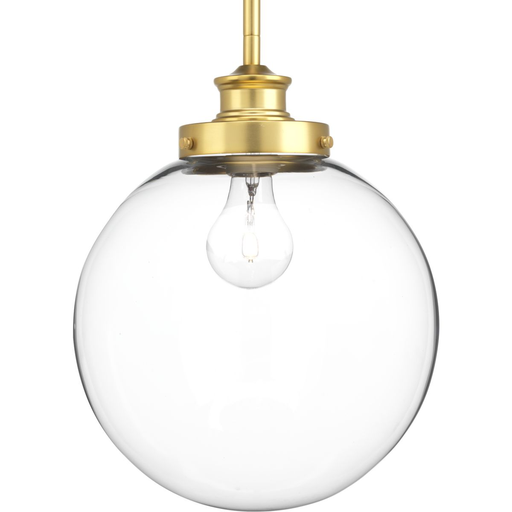 Product image for Progress P5070-137 Penn Collection One-Light Natural Brass Clear Glass Farmhouse Pendant Light