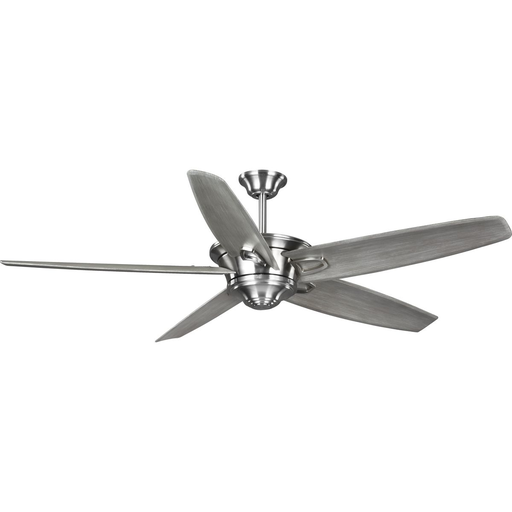 Product image for Progress P2560-09WW Caleb Collection 68-Inch 5-Blade Brushed Nickel AC Motor Transitional Ceiling Fan
