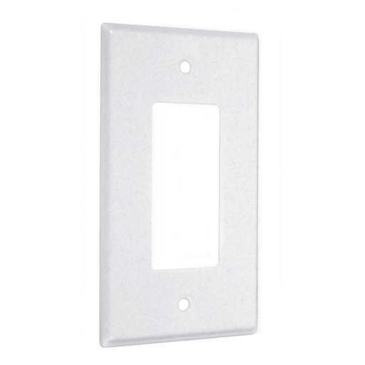1-Gang Metal Wallplate, Standard, Decorator, White Textured