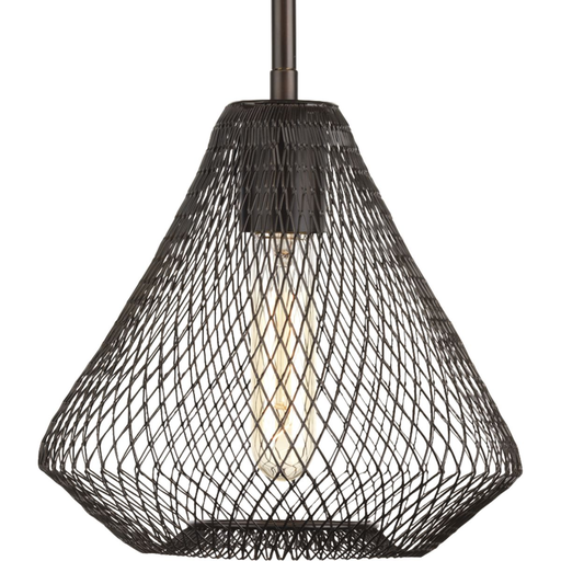 Product image for Progress P5338-20 Mesh Collection One-Light Antique Bronze Farmhouse Pendant Light