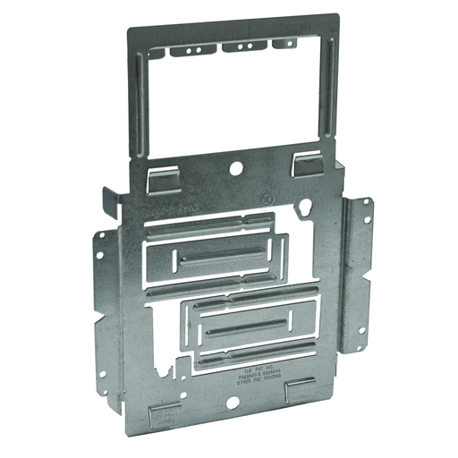 Product image for RACO SBRNRRAC 1-Box Mounting Bracket with Cable Support, Positions 4 in. Square Junction Box between 2 Studs, MC/BX Wiring Systems