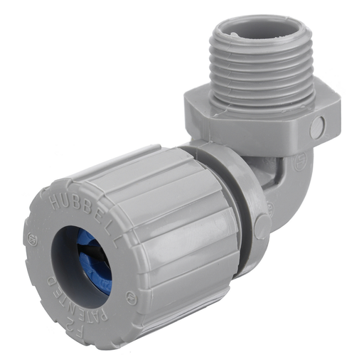 NHC1035CR - Kellems Wire Management, Cord Connectors, 90 Degree Male .38-.50", 3/4", Nylon