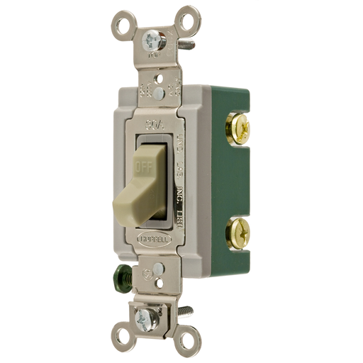 Product image for Hubbell HBL3032I 30 Amp 120/277 VAC 2-Pole Ivory Toggle Switch