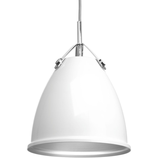 Product image for Progress P500051-030 Tre Collection One-Light White White Metal Shade Coastal Pendant Light