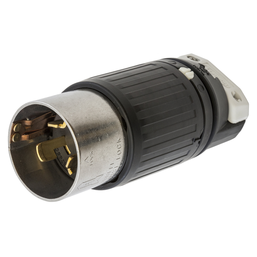 Mayer-DDS-Locking Devices, Twist-Lock®, Industrial, Male Insulgrip® Plug, 50A 250V DC/600V AC, 3-Pole 4-Wire Grounding, Non-NEMA, Screw Terminal, Nylon housing thermoplastic polyester interior, Black-1