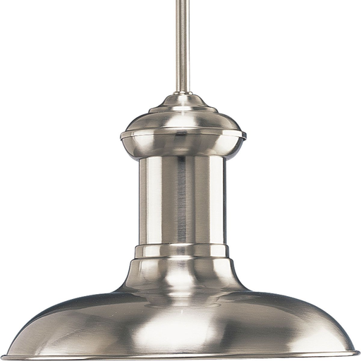 Product image for Progress P5024-09 Brookside Collection One-Light Brushed Nickel Spun Metal Shade Coastal Pendant Light