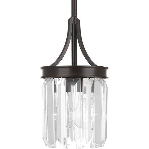 Product image for Progress P5320-20 Glimmer Collection One-Light Antique Bronze Clear Glass Luxe Pendant Light