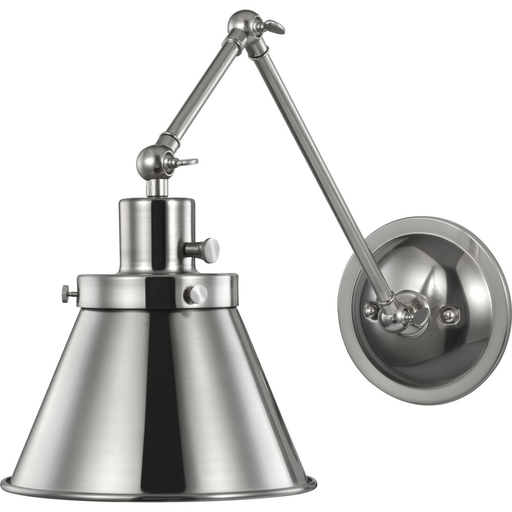Product image for Progress P710095-009 Hinton Collection Brushed Nickel Swing Arm Wall Light