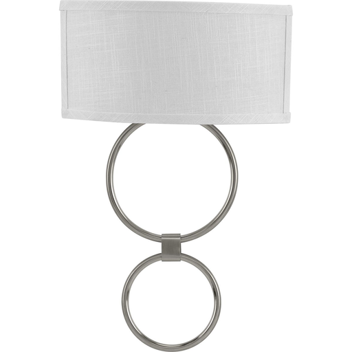 Product image for Progress P710058-009-30 LED Shaded Sconce Collection Brushed Nickel One-Light Circle LED Wall Sconce