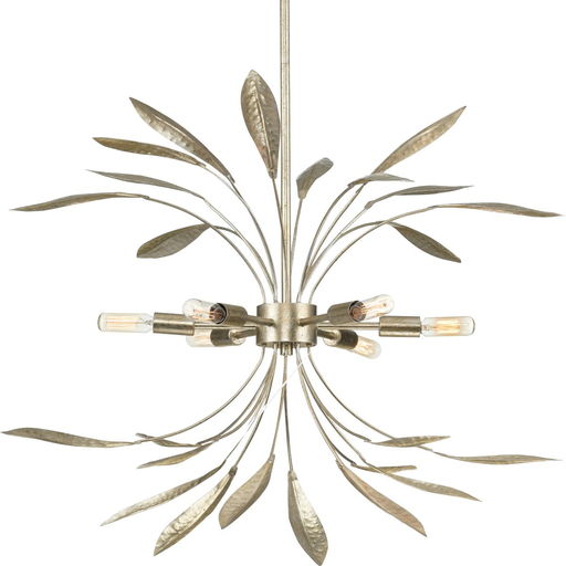Product image for Progress P500415-176 Mariposa Collection Six-Light Gilded Silver Hanging Pendant Light