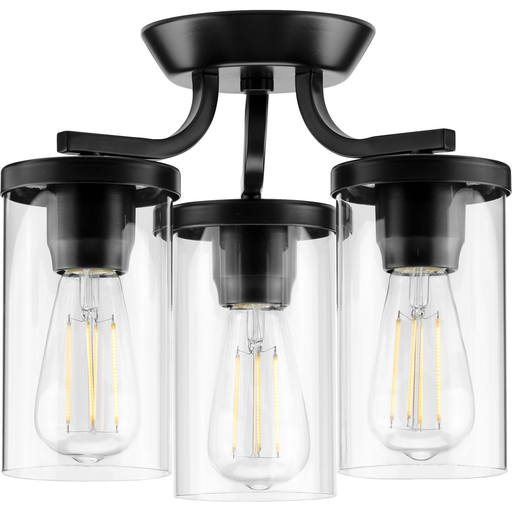 Product image for Progress P350149-031 Lassiter Collection Black Three-Light Semi-Flush Mount