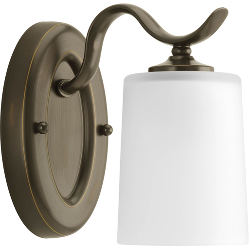 Product image for Progress P2018-20 Inspire Collection One-Light Antique Bronze Etched Glass Traditional Bath Vanity Light