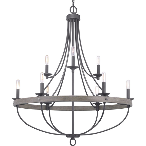 Product image for Progress P400159-143 Gulliver Collection Nine-Light Graphite Coastal Chandelier Light