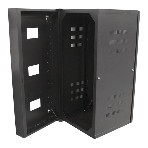 Product image for Hubbell HSQ36CABINET, QUADCAB, WALLMNT, 3'HX20"D, WIN, BK