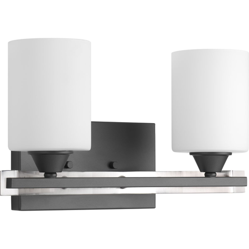 Product image for Progress P300145-143 Dart Collection Two-Light Graphite Etched Glass Modern Bath Vanity Light