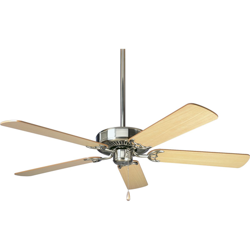 Product image for Progress P250066-009 AirPro 52" Brushed Nickel 5-Blade AC Motor Traditional Ceiling Fan, Energy Star Rated