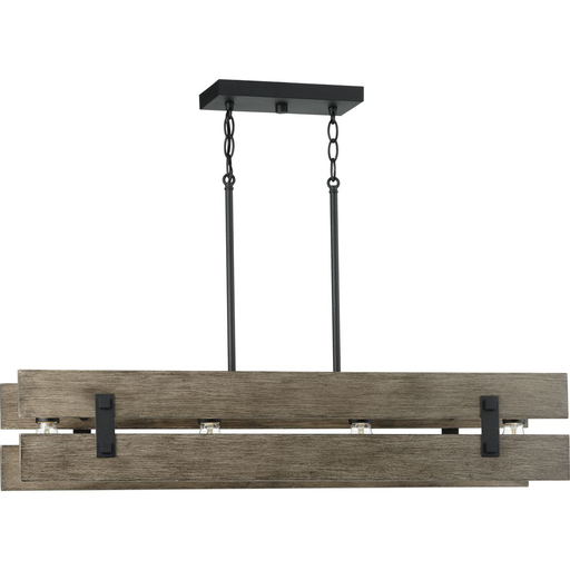 Product image for Progress P400229-031 Hemsworth Collection Four-Light Textured Black Coastal Chandelier Light