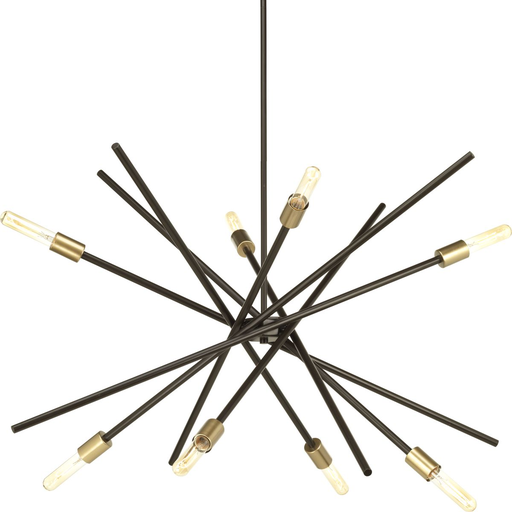 Product image for Progress P400109-020 Astra Collection Eight-Light Antique Bronze Mid-Century Modern Chandelier Light