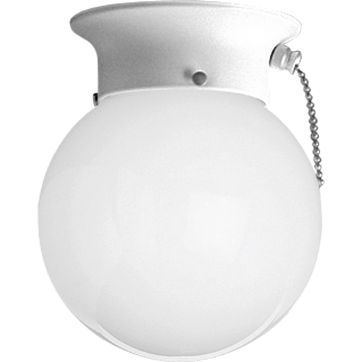 Product image for Progress P3605-30SW One-Light Glass Globe 6" Close-to-Ceiling