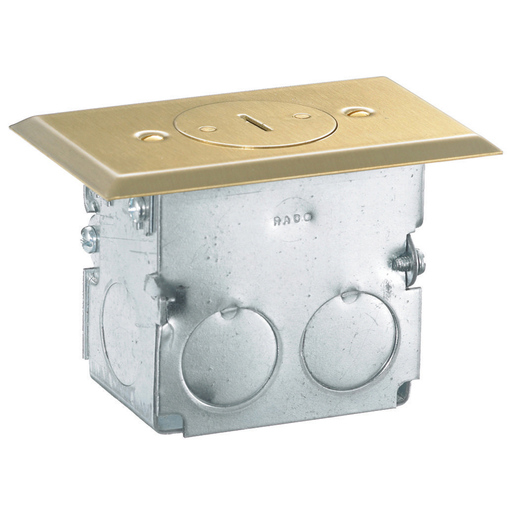 Product image for Hubbell RF151TR Solid Brass Single Receptacle Wood Floor Box