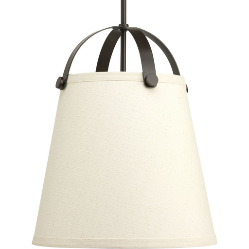 Product image for Progress P500046-020 Galley Collection Two-Light Antique Bronze Linen Shade Coastal Pendant Light