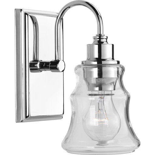 Product image for Progress P300137-015 Litchfield Collection One-Light Polished Chrome Clear Glass Coastal Bath Vanity Light