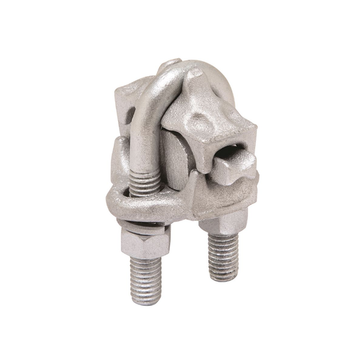Product image for Burndy UW25R CLIPIT deadend clamp High strength aluminum casting with galvanized steel U-bolt Holding strength of two deadends exceeds RBS of intended conductor