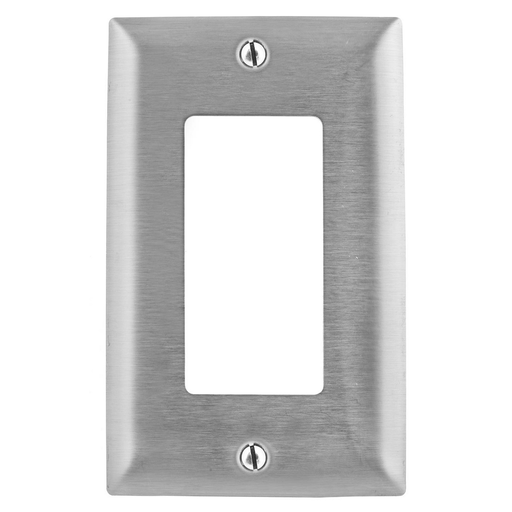 Mayer-DDS-Wallplates and Boxes, Metallic Plates, 1- Gang, 1) GFCI Opening, Standard Size, Stainless Steel-1