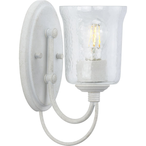 Product image for Progress P300253-151 Bowman Collection One-Light Cottage White Clear Chiseled Glass Coastal Bath Vanity Light
