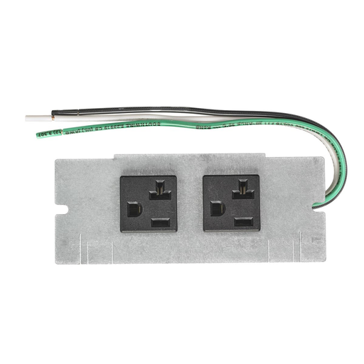 Mayer-DDS-2, 4, & 6-Gang Series, Pre-Wired Device Plate, (2)20A Pre-Wired Receptacles, 1 Circuit, 8" Leads-1