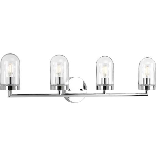 Product image for Progress P300177-015 Signal Collection Four-Light Polished Chrome Clear Glass Coastal Bath Vanity Light