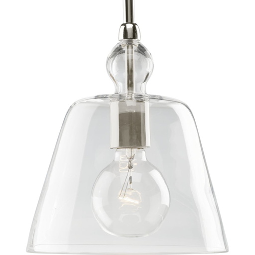 Product image for Progress P5184-104 Clear Glass One-Light Polished Nickel Coastal Mini-Pendant Light