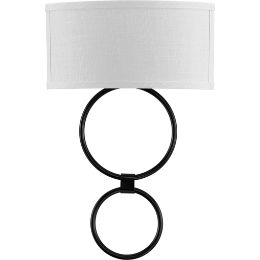 Product image for Progress P710058-031-30 LED Shaded Sconce Collection Black One-Light Circle LED Wall Sconce
