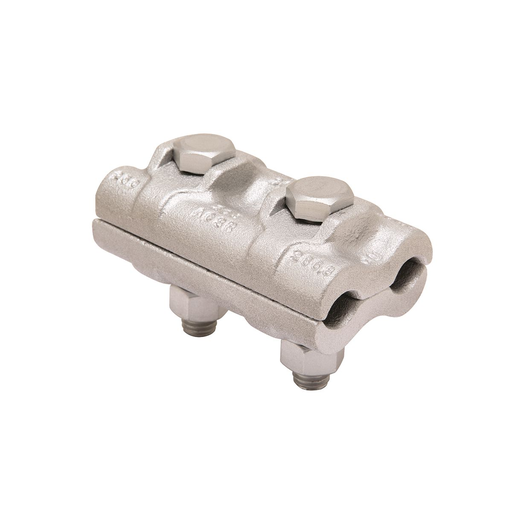 High strength, high conductivity aluminum body and hardware provide corrosion resistant assembly. Recommended for tap or parallel connections