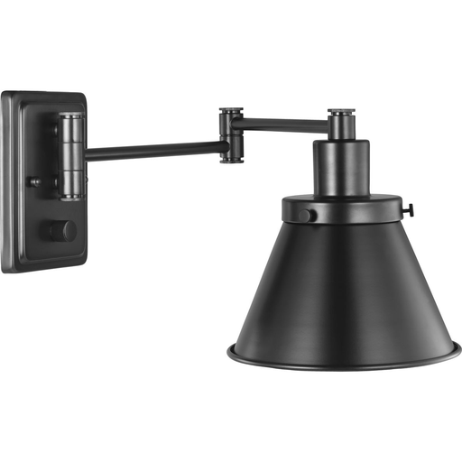 Product image for Progress P710085-031 Hinton Collection Black Swing Arm Wall Light