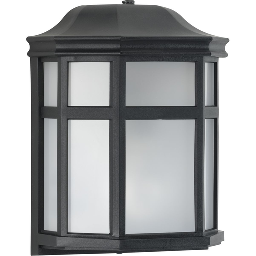 Product image for Progress P560283-031-PC Milford Non-Metallic Lantern Collection One-Light Textured Black Frosted Shade Traditional Outdoor Wall Lantern Light