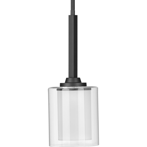 Product image for Progress P500103-143 Kene Collection One-Light Graphite Clear Glass Craftsman Pendant Light