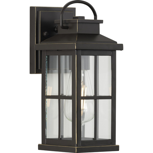 Product image for Progress P560264-020 Williamston Collection One-Light Antique Bronze and Clear Glass Transitional Style Small Outdoor Wall Lantern